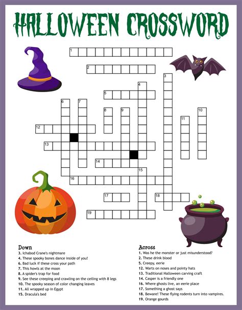 crossword puzzle halloween costume|Halloween Crossword Puzzles.